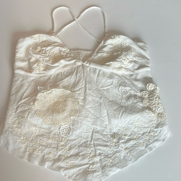 Anthropologie - camisole, handkerchief style white tank, L - Picture 5 of 13